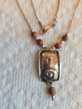 Silpada N1190 Necklace SS w/Sandstone Accent Beads
